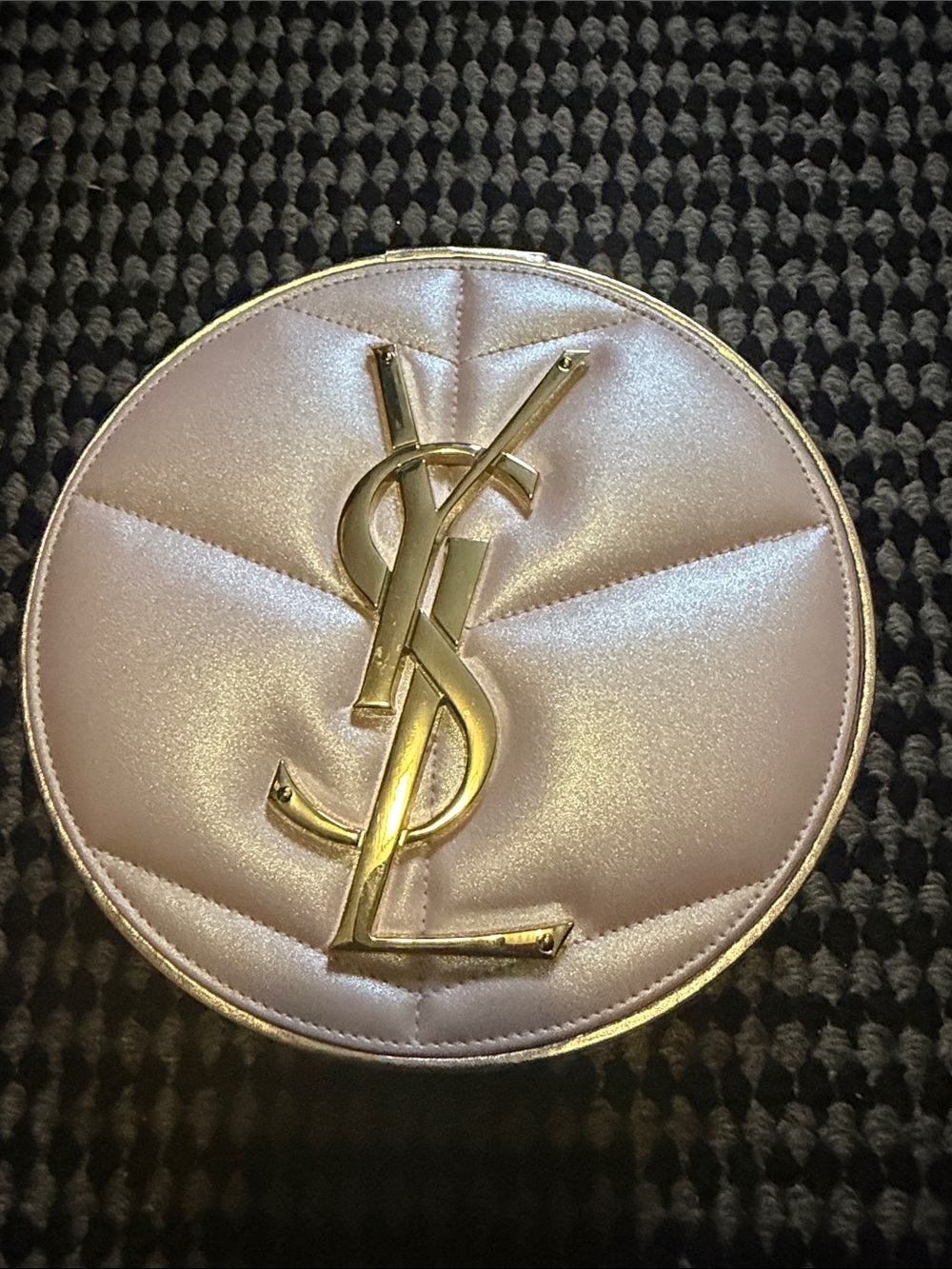 Saint Laurent Metallic Pink Quilted Round PR BOX